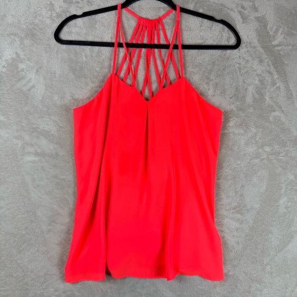 Express Tops - Express Neon Coral Strappy Racerback Tank Top XS